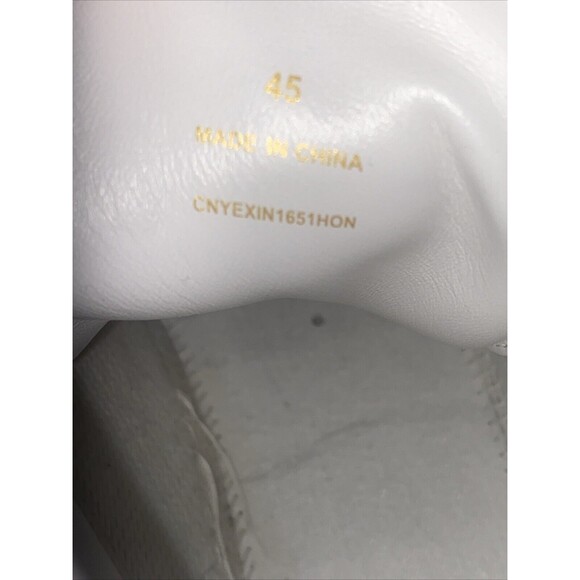 Burberry - Men's Reeth Leather House Check High-Top Sneakers White Size 12 - Picture 12 of 16